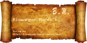 Biswanger Marót névjegykártya